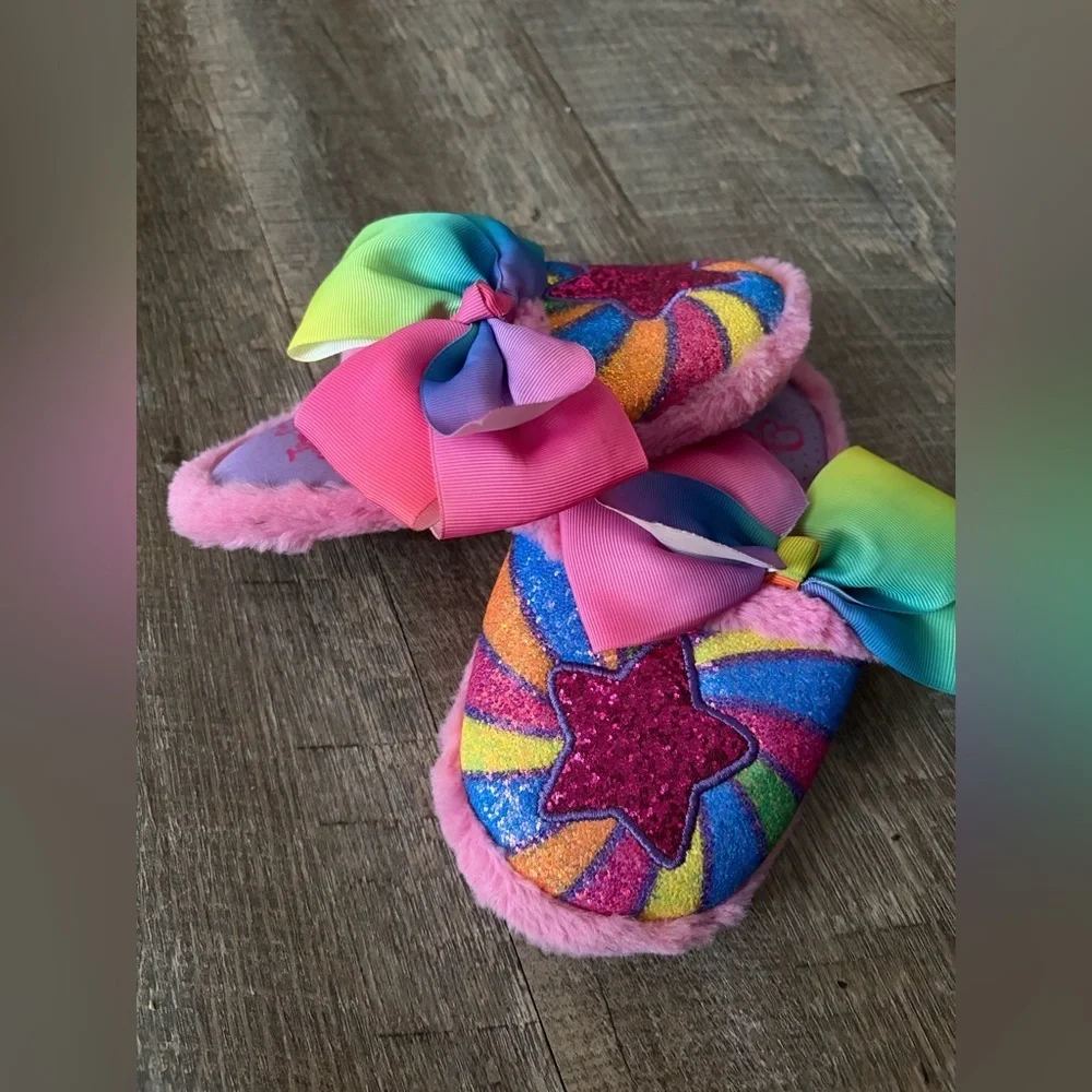 Jojo Siwa Girls Slippers with Bow - Pink Multicolor